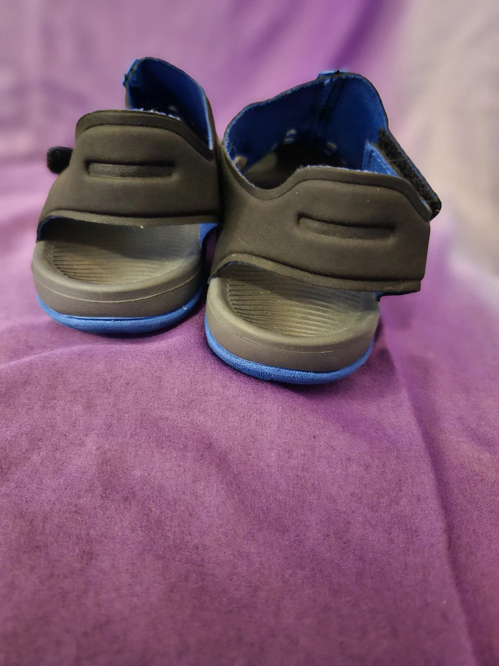 Kids Black and Blue Slip-On Water Shoes with Easy Pull Tab